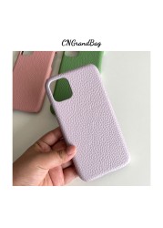 New Custom Gift Set Genuine Pebbled Leather Mobile Phone Case for 12 13 Pro Max Matched Circle/Heart Key Chain Card Holder