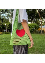 Fashion Knitted Sweater Women Shoulder Bags Floral Summer Beach Handbags Crochet Bag Large Capacity Handbag Female Designer Shopper