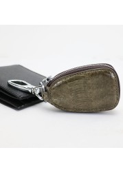 Customized Genuine Snake Leather Car Key Wallet Holder Men Luxury Car Key Ring Unisex Key Holder for Car