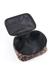 Leopard Print Cosmetic Storage Bag Women Waterproof Wash Bag Travel Essentials Makeup Organizer Toiletry Bag