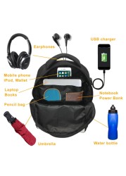 School Backpack with USB Port, School Backpack for Teens, Travel Bag, Children's Daily Book Bag