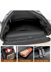 Men's Large Leather Anti-theft Travel Laptop Backpacks Black Men Backpack Boy Large Capacity School Male Business Shoulder Bag