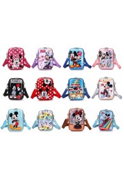 Disney 2022 new fashion girl shoulder messenger bag high quality cartoon girl mobile phone bag large capacity messenger bag