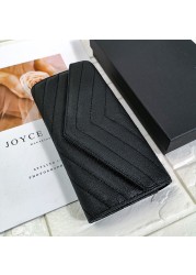 Long Leather 19 Women's Wallets 2021 New Fashion French Design Niche Fashion Summer High-end Big Feeling Diamond Bag Party wil