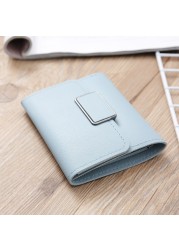 New Arrival Luxury Designer Korean Style Short Small Women Leather Wallet Card Holder Small Purse Female Bag 2022 Fashion