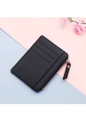 Fashion Classic Mini Card Holder for Women Girls Stylish Simple All-match Coin Purse Soft PU Leather Bank Card Organizer