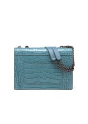 Luxury Women Bags Leather Women Brand Designer Crossbody Shoulder Bag And Purses Female Chain Messenger Bag In Blue