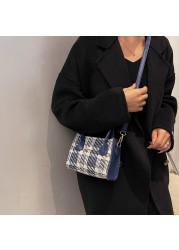 Vintage Women Shoulder Bags Fashion Plaid Pattern Casual Ladies Bags Outdoor Purse Shoulder Messenger Bags