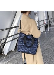 Women Top Handle Bag Women Solid Color Quilted Lattice Crossbody Bag Fashion Ladies Nylon Handbag For Travel Outdoor Leisure