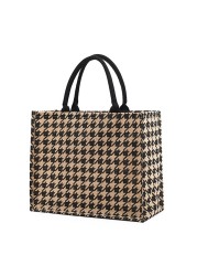 Linen Square Casual Ladies Shopping Bag Daily Shopping Bag Large Capacity Storage Bags For Home Travel