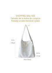 2022 Women Shopping Bag Shopper Without Pattern Baguette Bag Shopper Shoulder Bag Women Bag with Daisies Women Bags for Shopping Bag Girls Handbag Women Bag Storage Tote Women Canvas Shoulder Bag