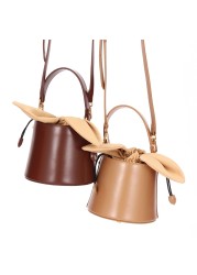 Ladies bucket bag 2022 new bow knot shoulder messenger bag