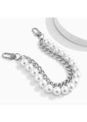 Pearl Metal Chain Bag Strap DIY Shoulder Handles Accessories For Luxury Brand Handbag Detachable Purse Chain Bag Strap