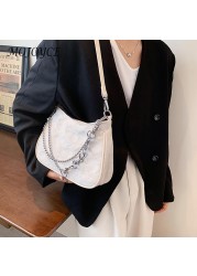 Embroidery hearts women's armpit bag fashion chain shoulder bag summer bags trend woman trendy retro underarm bags