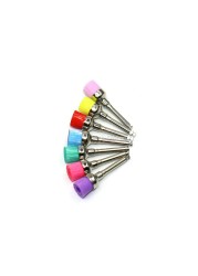 100pcs Colorful Toothbrush Bowl Latch Type Nylon for Dental Polishing Ra Shank for Teeth Cleaning