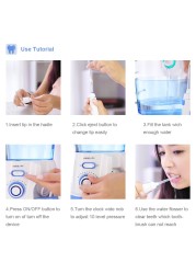 Waterpulse الفم الري v300 12 ضغط جهاز تنظيف الأسنان بالماء 800 مللي الأسنان نظافة الأسرة الرعاية الري الأسنان نفاثة مياه للأسنان 5 تلميح