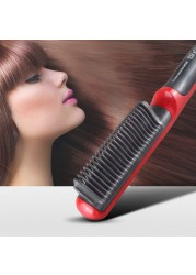 ASL-908 Hair Straightener 2022 Durable Electric Straight Hair Beard Comb Brush Heated Ceramic Hair Straightener Brush EU Plug