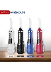 Waterpulse V500 الكبار المحمولة عن طريق الفم الري القابلة لإعادة الشحن جهاز تنظيف الأسنان بالماء 200 مللي IPX7 ماء الخيط