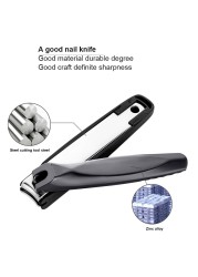 Foldable Portable Stainless Steel Nail Toe Cutter Trimmer Scissors Anti Nail Splash Bevel Cutting Design Manicure Pedicure Tools