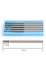 6pcs/box Dental Tungsten Carbide Burs 2.35mm Shank Head Dia 1.0/1.4/1.8/2.3mm