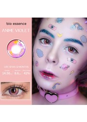 Bio-essence 2pcs/pair cosplay color contact lenses for eyes cartoon anime accessories pruple pupil lens for all