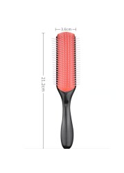 9-rows Detangling Hair Brush Denman Detangler Brush Scalp Massager Straight Curly Wet Hair Comb