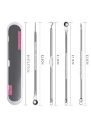 Acne Blackhead Remover Needle Blackhead Tool Kit Tweezers Pimple Extractor Stainless Steel Black Spot Removal Face Skin Care Tool