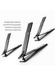 3 Sizes Nail Clipper Black Stainless Steel Strong Ultra Sharp Anti Slip Correction Professional Manicure Nail Care Tool Kit