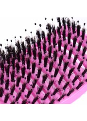 Scalp Massage Comb For Women, Bristles And Nylon, For Wet Or Curly Hair, Detangling Hair, For Hairdressing Salon