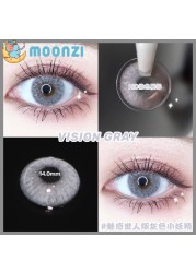 MOONZI Wine Gray Color Contact Lenses Mini Colored Eye Contact Lenses Cosplay Yearly 2pcs/pair Degree Myopia Prescription