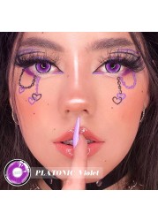 Bio-essence 1 Pair Purple Lenses Cosplay Colored Contact Lenses For Eyes Anime Accessory Shinobuko Lenses Demon Slayer Anime Lens