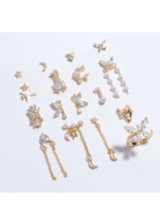 Net Red New Nail Art Jewelry Zircon Star Moon Love Pearl Rabbit Butterfly Chain Nail Decoration Nail Accessories