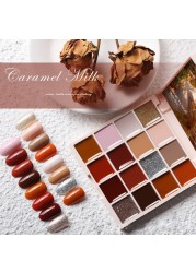 16 Colors Summer Pudding Gel Nail Polish Palette Japanese Solid Cream Gel Polish Mud Transparent Gel Semi Permanent Nail Gel