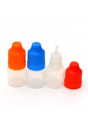 50pcs Empty 3ml Plastic Dropper Vials With Childproof Cap And Long Tip For Liquid PE Soft Needle Bottle