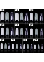 500pcs/box Clear Artificial False Nail Tips Capsule with Nails Cutter Coffin French Full Cover Fake Nails Manicure Tools