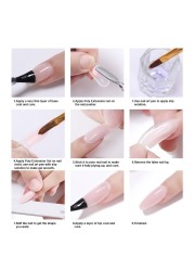 MSHARE Crystal Acrylic Gel Nails Clear Transparent Pink Acrylic Poly Builder Hard Gel For Nail Extensions 142g 5oz