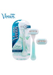 Original Gillette Venus Shaving Aloe Lady Razor Blades & White Tea Razor With Replacement Blades Body Bikini Legs Arms Underarms