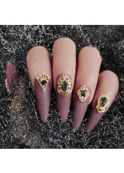 Japanese Nail Art Zircon Jewelry Net Red High-end Luxury Black Real Gold Zircon Simple and Versatile Nail Decoration