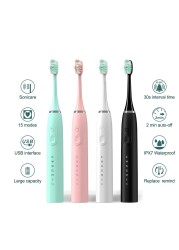 Sfeel Smart Sonic Electric Toothbrush 15 Modes Adult Kid Rechargeable Whitening IPX7 Waterproof Timer USB Type C P4SB