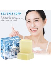 5/10pcs Remove Pimple Pore Acne Foam Sea Salt Cleanser Soap Moisturizing Goat Milk Soap Face Care Wash Based Soap Tools