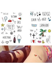 10 sheets tattoo sticker cute cartoon children one-off tattoo stickers make up tattoo stickers available for body, arm and forehead