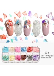 1 Box Irregular Nails Part Abalone Shell Slice DIY Natural Texture Sea Shell Part Mica Stone 3D Ornament Manicure Decoration New