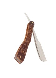 Wood Handle Razor Zinc Alloy Manual Razor Blade for Personal Professional Barbers