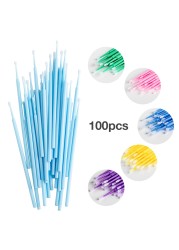 100pcs/bag Disposable Eyelashes Extension Brush Individual Lash Removal Swab Micro Brush For Eyelashes Extension Tools