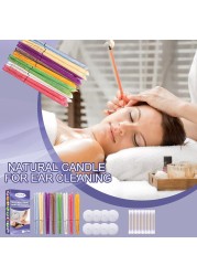 Natural Beeswax Ear Candles Wax Removal Ear Cleaner With Cotton Swab Relaxing Thermal Ear Indiana Candling Fragrance Tool