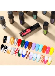 LILYCUTE 14 Colors 5ml Polish Line Gel Kit Nail Art Design UV/LED Nail Polish Drawing Polish DIY Painting Varnish Liner Gel