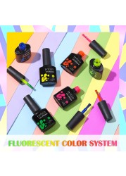 LILYCUTE 10pcs/set Fluorescent Gel Nail Polish Kit Neon Semi-Permanent Soak Off UV Led Gel Varnish Manicure For Nails Art Gel