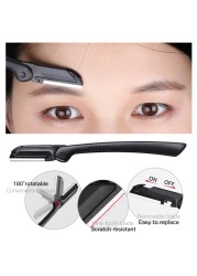 Eyes Makeup Cosmetic Kit Black Eyebrow Trimming Scissors Stainless Steel Eyebrow Clip Brush Set Kit Beauty Accessories