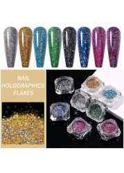 1 Box Nail Chips Sequins Paillette Crystal Nail Glitter Shining Pigment Dust Powder Nail Decoration Manicure Holographic Power