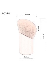 LOIBIG 1PC Oblique Cosmetic Powder Brush Round Head Powder Foundation Blush Contour Brushes Professional Cosmetic Blending Tools